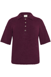 Kaffe Curve KCemilia Polo Pullover Windsor Wine - OAK Fashion Noordwolde