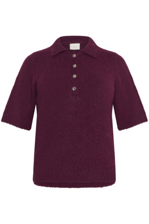 Kaffe Curve KCemilia Polo Pullover Windsor Wine - OAK Fashion Noordwolde