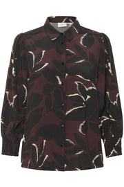 Kaffe Blouse Mille Windsor Wine/Black Flower - OAK Fashion Noordwolde