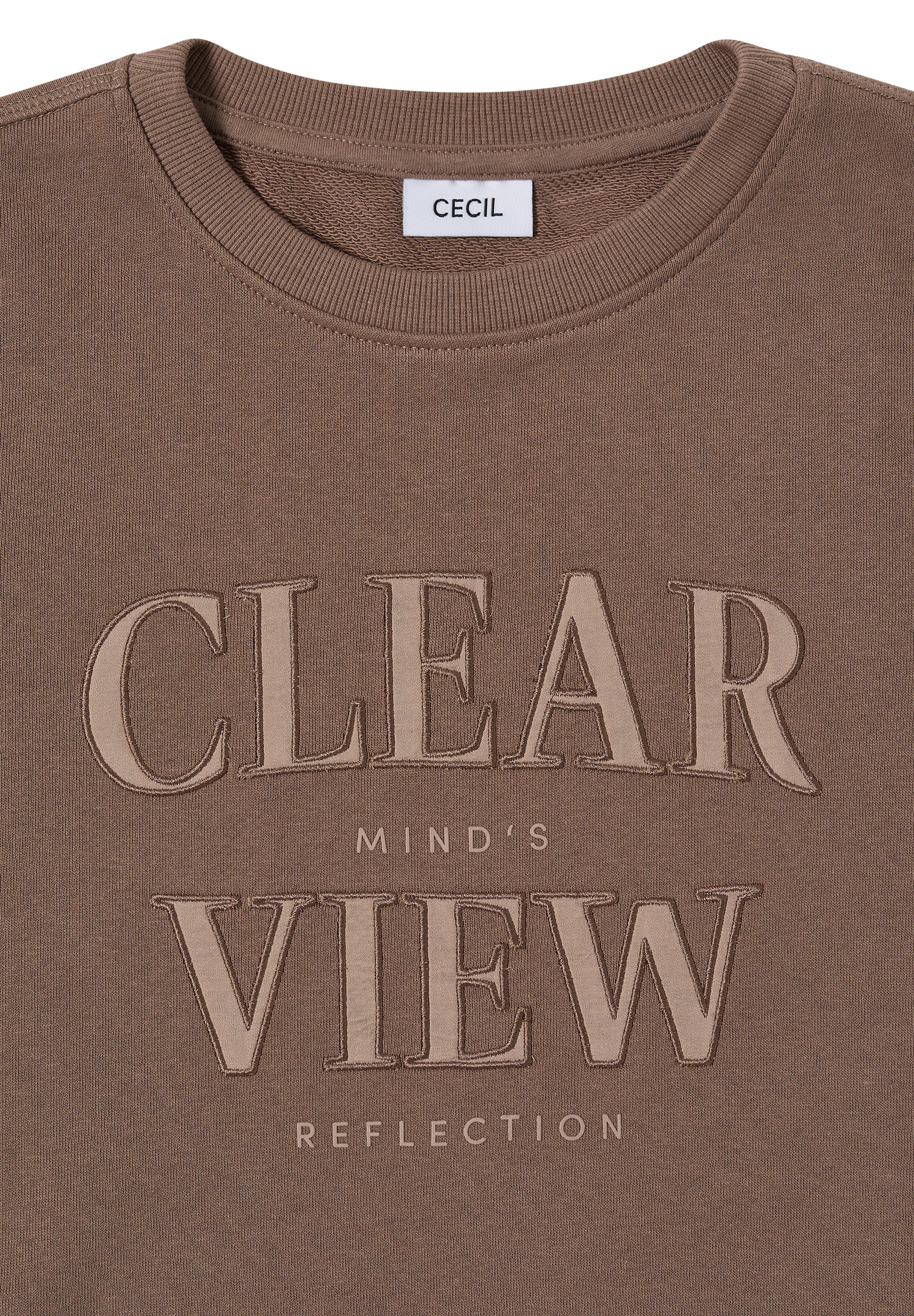 Cecil Sweater Artwork Bruin - OAK Fashion Noordwolde