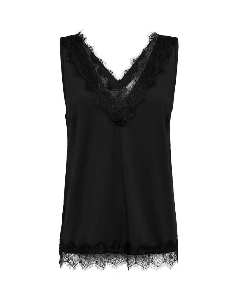 Freequent Singlet Bicco Zwart - OAK Fashion Noordwolde