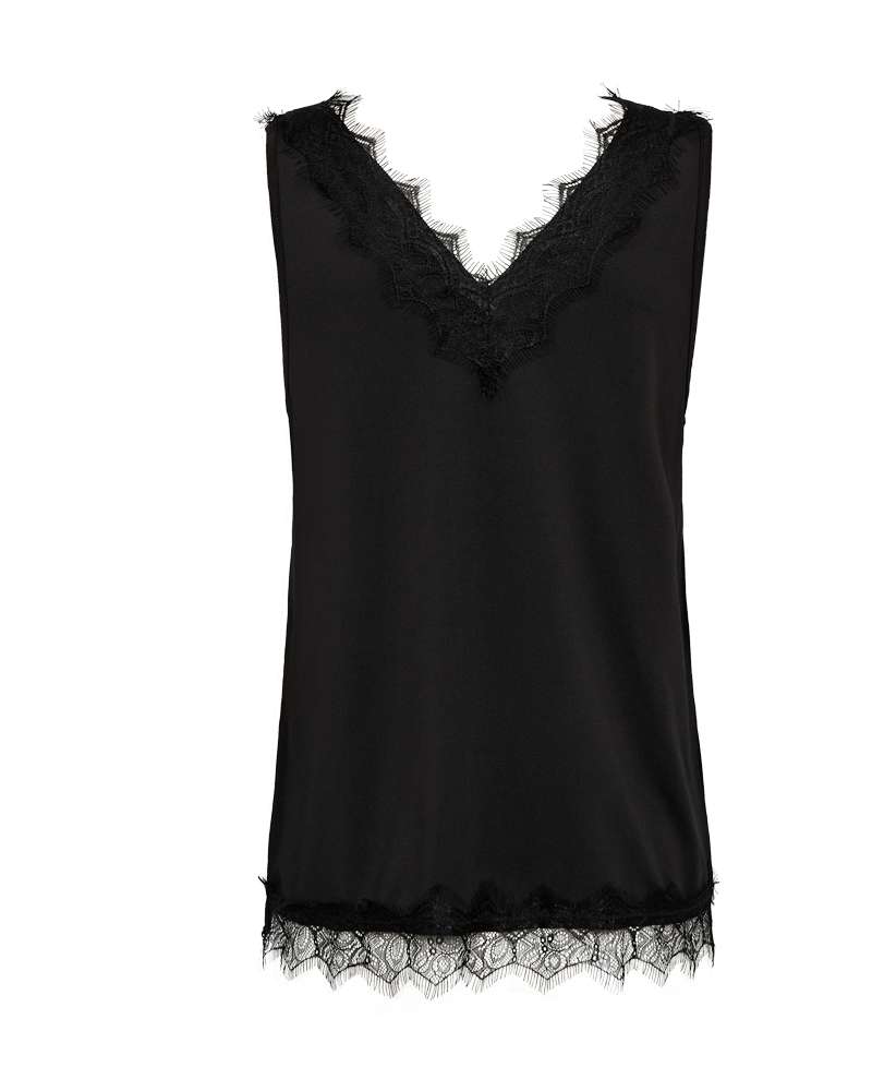 Freequent Singlet Bicco Zwart - OAK Fashion Noordwolde