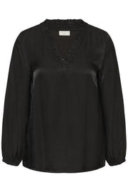 Kaffe Curve KCmilia Blouse Black Deep - OAK Fashion Noordwolde