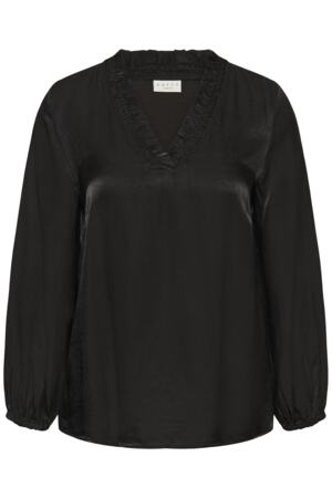 Kaffe Curve KCmilia Blouse Black Deep - OAK Fashion Noordwolde