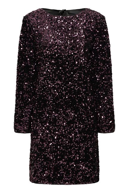 B.young BYPAILLET BOW DRESS 2 FUDGE SEQUIN MIX - OAK Fashion Noordwolde