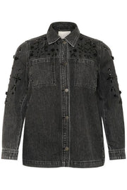 Kaffe Curve KCjaida Denim Jacket Dark grey washed denim - OAK Fashion Noordwolde