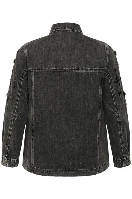 Kaffe Curve KCjaida Denim Jacket Dark grey washed denim - OAK Fashion Noordwolde