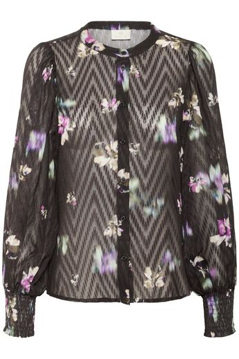 Kaffe KAclaire Shirt Black Coffee/Multi col.Flowers - OAK Fashion Noordwolde