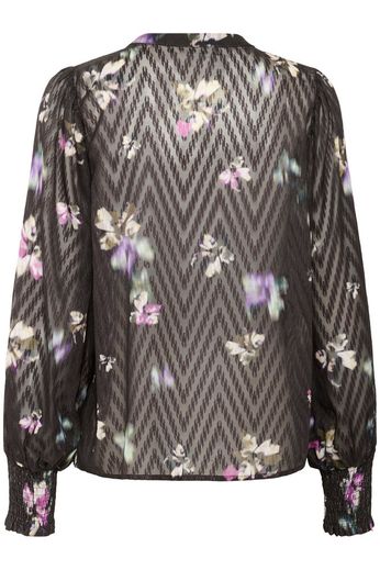 Kaffe KAclaire Shirt Black Coffee/Multi col.Flowers - OAK Fashion Noordwolde