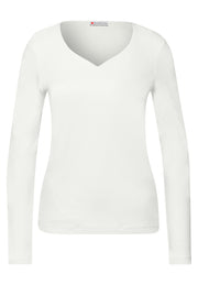 Street One Top Longsleeve Heart Wit - OAK Fashion Noordwolde