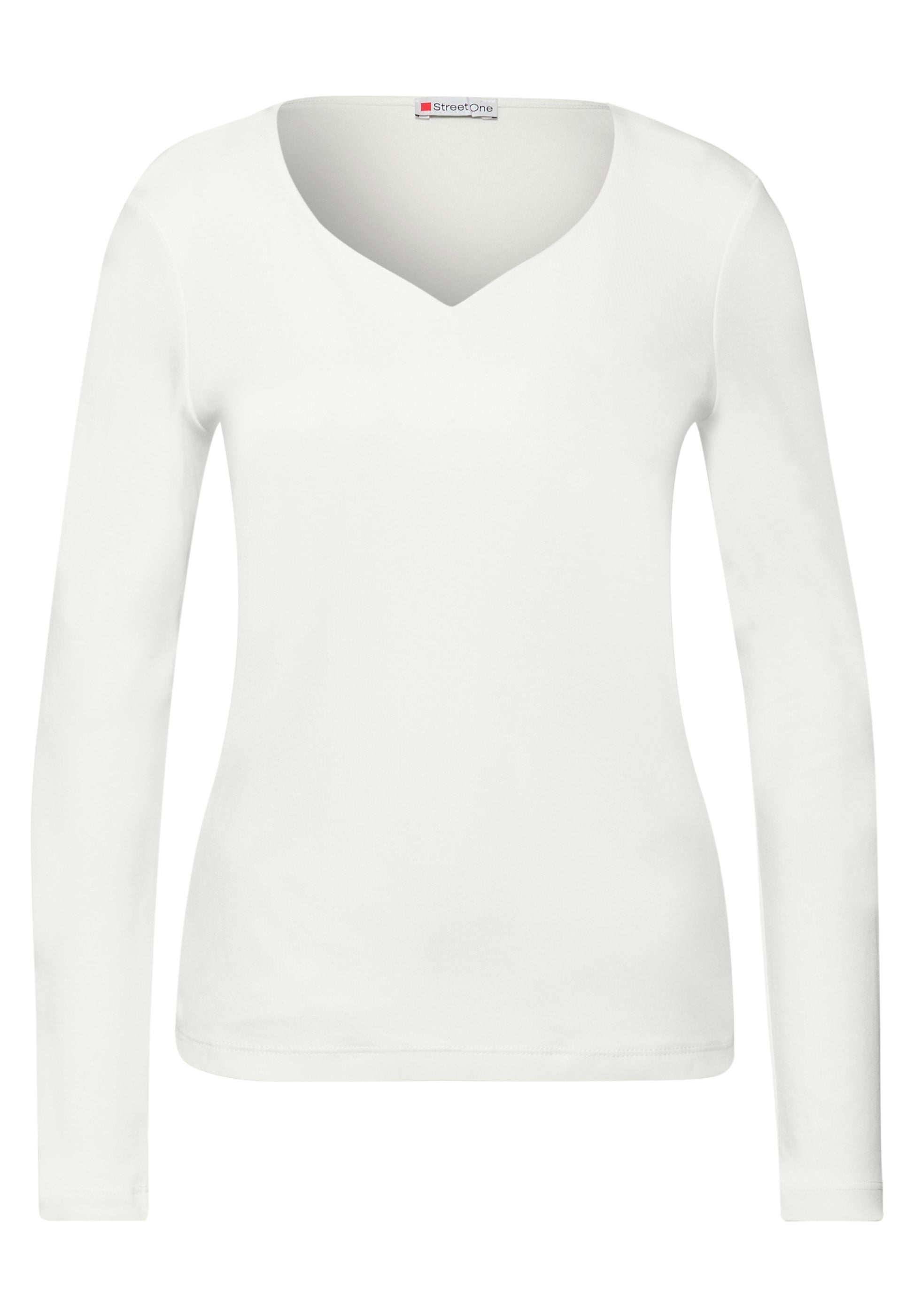 Street One Top Longsleeve Heart Wit - OAK Fashion Noordwolde