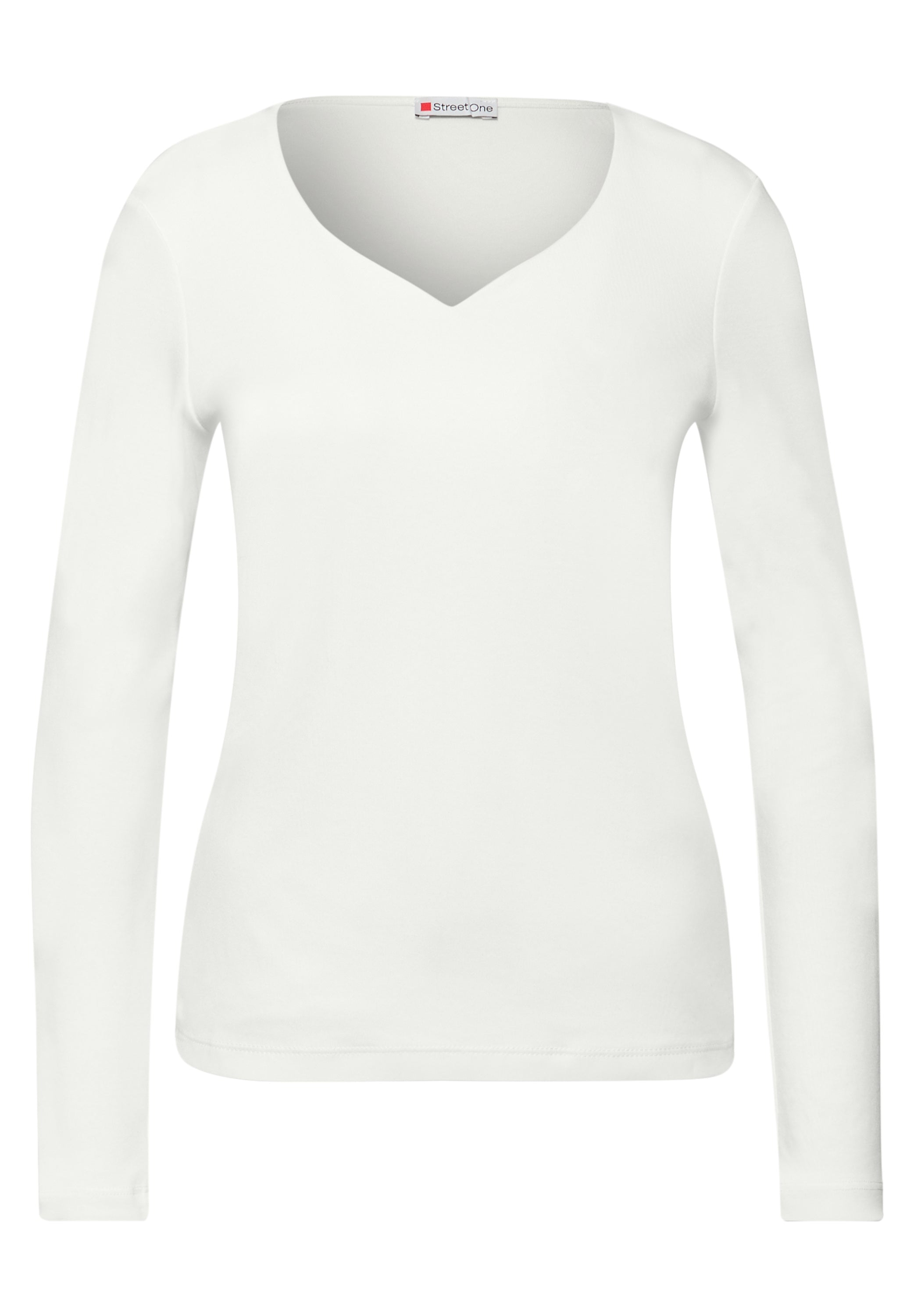 Street One Top Longsleeve Heart Wit - OAK Fashion Noordwolde