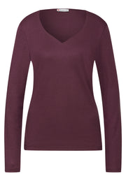 Street One Top Longsleeve Heart Rood - OAK Fashion Noordwolde