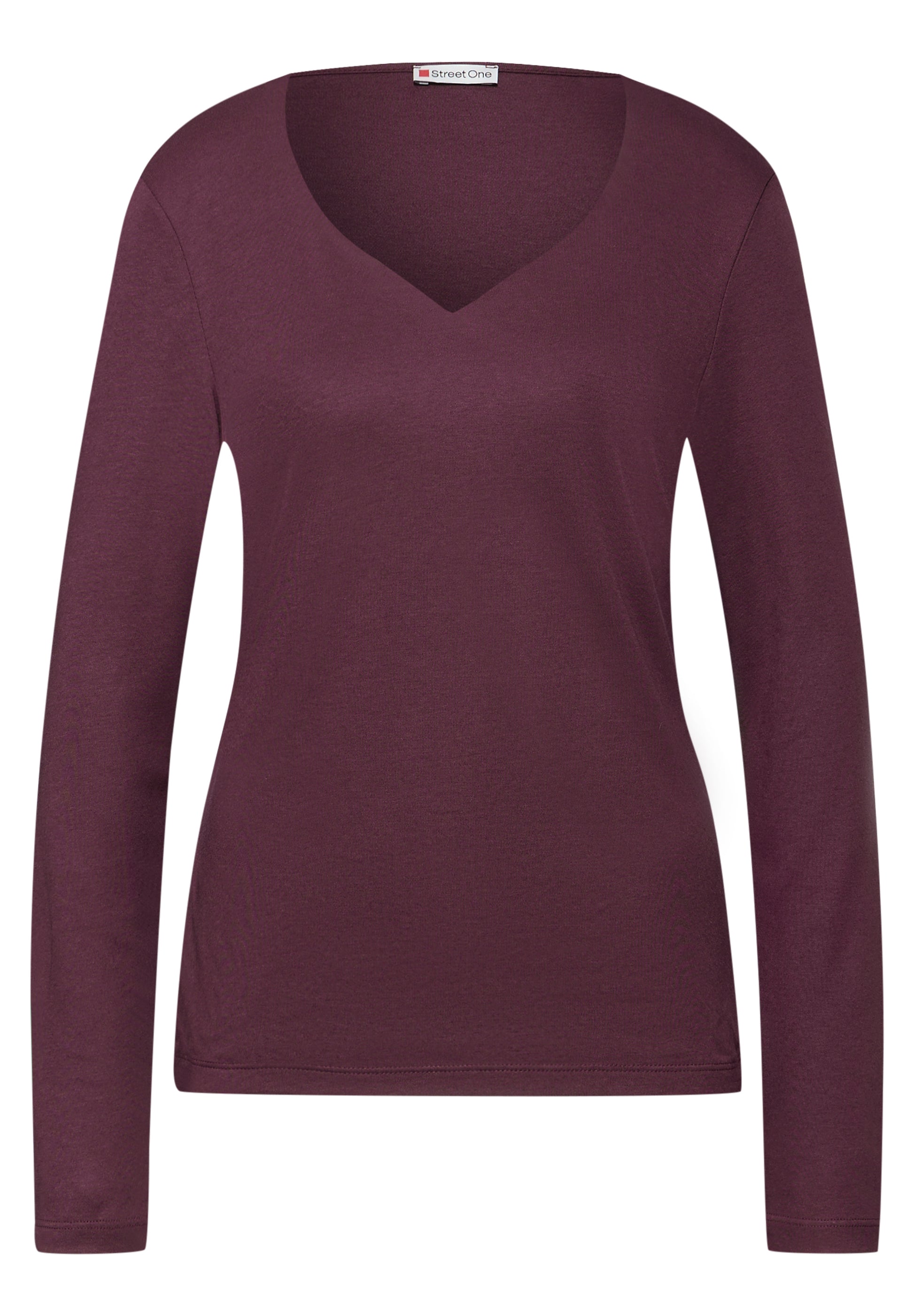 Street One Top Longsleeve Heart Rood - OAK Fashion Noordwolde