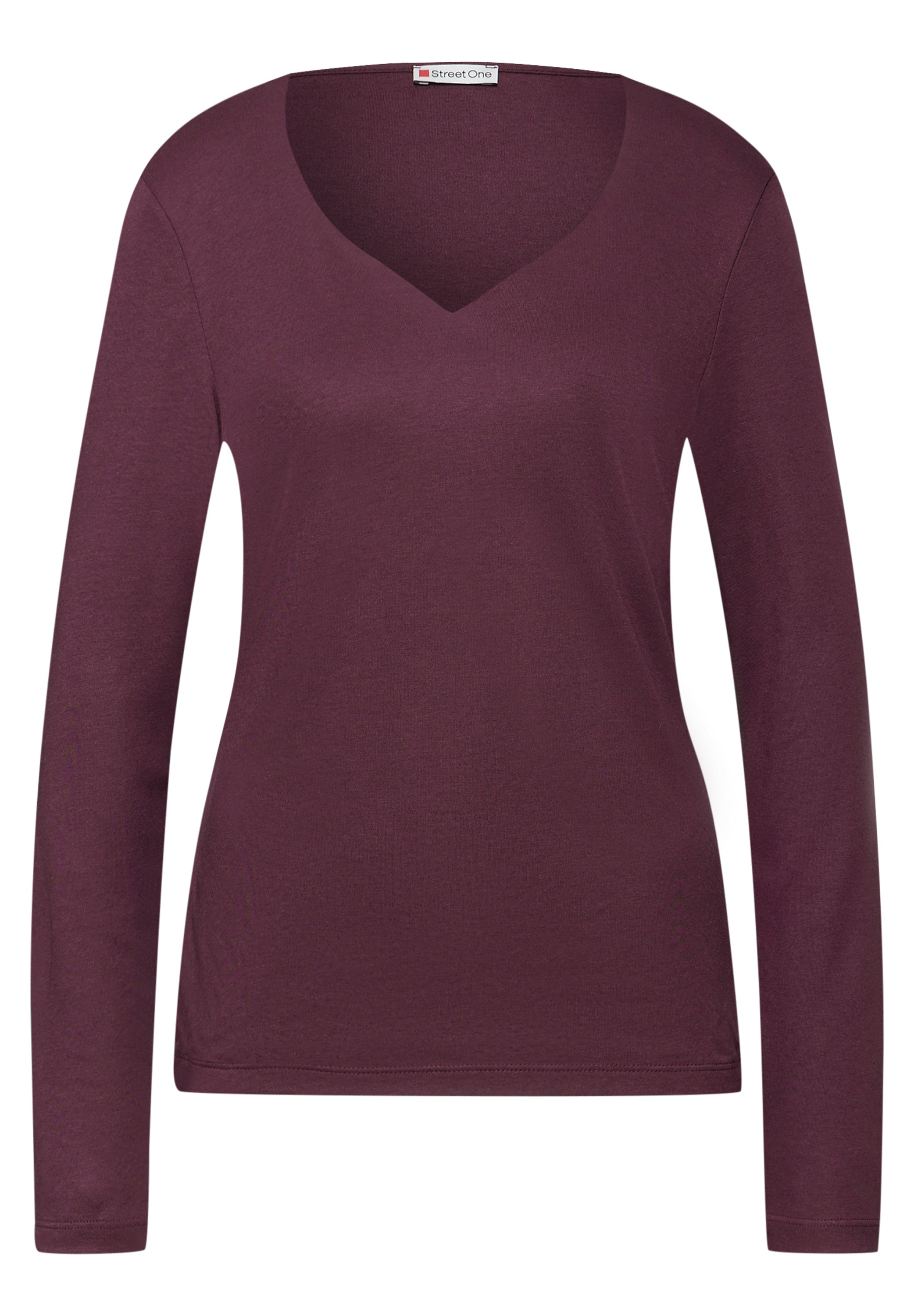 Street One Top Longsleeve Heart Rood - OAK Fashion Noordwolde