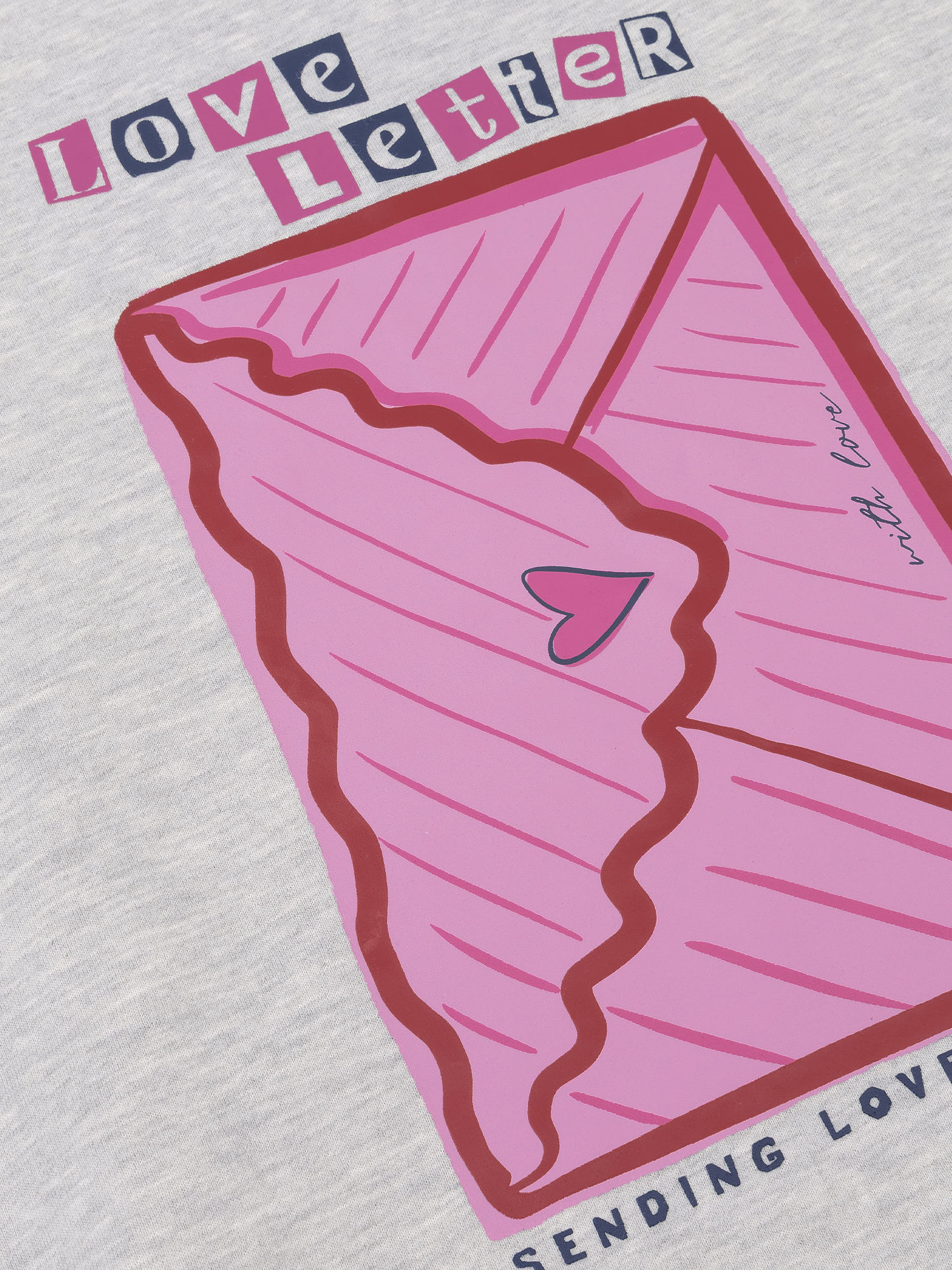 Ydence Sweater Love Letter Grijs - OAK Fashion Noordwolde