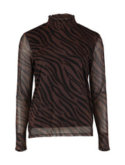 Haily's Mesh Top Zebra Bruin - OAK Fashion Noordwolde