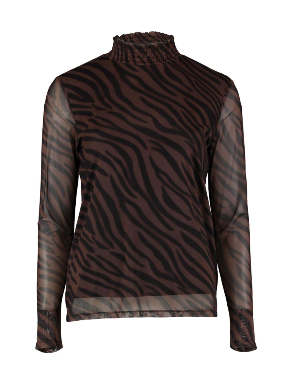 Haily's Mesh Top Zebra Bruin - OAK Fashion Noordwolde