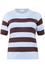 Kaffe Curve Pullover Lizzy Streep Windsurfer / Fudge Wide Stripe - OAK Fashion Noordwolde