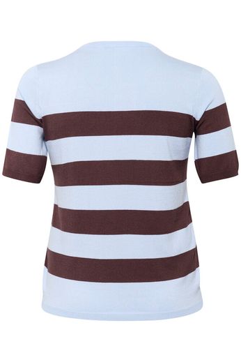 Kaffe Curve Pullover Lizzy Streep Windsurfer / Fudge Wide Stripe - OAK Fashion Noordwolde