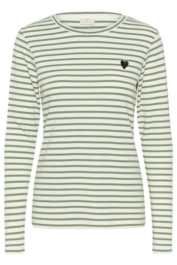 Kaffe T-Shirt Liddy Chalk/Sea Spray -Black Heart - OAK Fashion Noordwolde