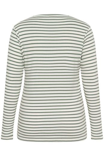 Kaffe Curve T-shirt Lia Chalk/Sea Spray -Black Heart - OAK Fashion Noordwolde