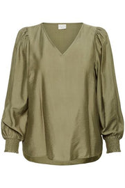 Kaffe Curve Blouse Sofia Dusky Green - OAK Fashion Noordwolde