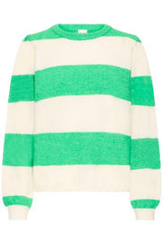 Ichi Trui Dusty Stripe KELLY GREEN BIRCH STRIPE - OAK Fashion Noordwolde