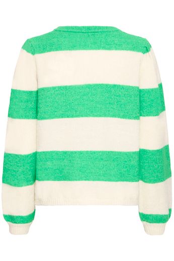 Ichi Trui Dusty Stripe KELLY GREEN BIRCH STRIPE - OAK Fashion Noordwolde