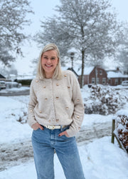 Oak Vest met harten Bruin - OAK Fashion Noordwolde