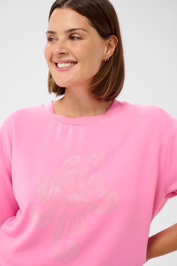 Kaffe Curve T-Shirt Rosa Pink Power - OAK Fashion Noordwolde