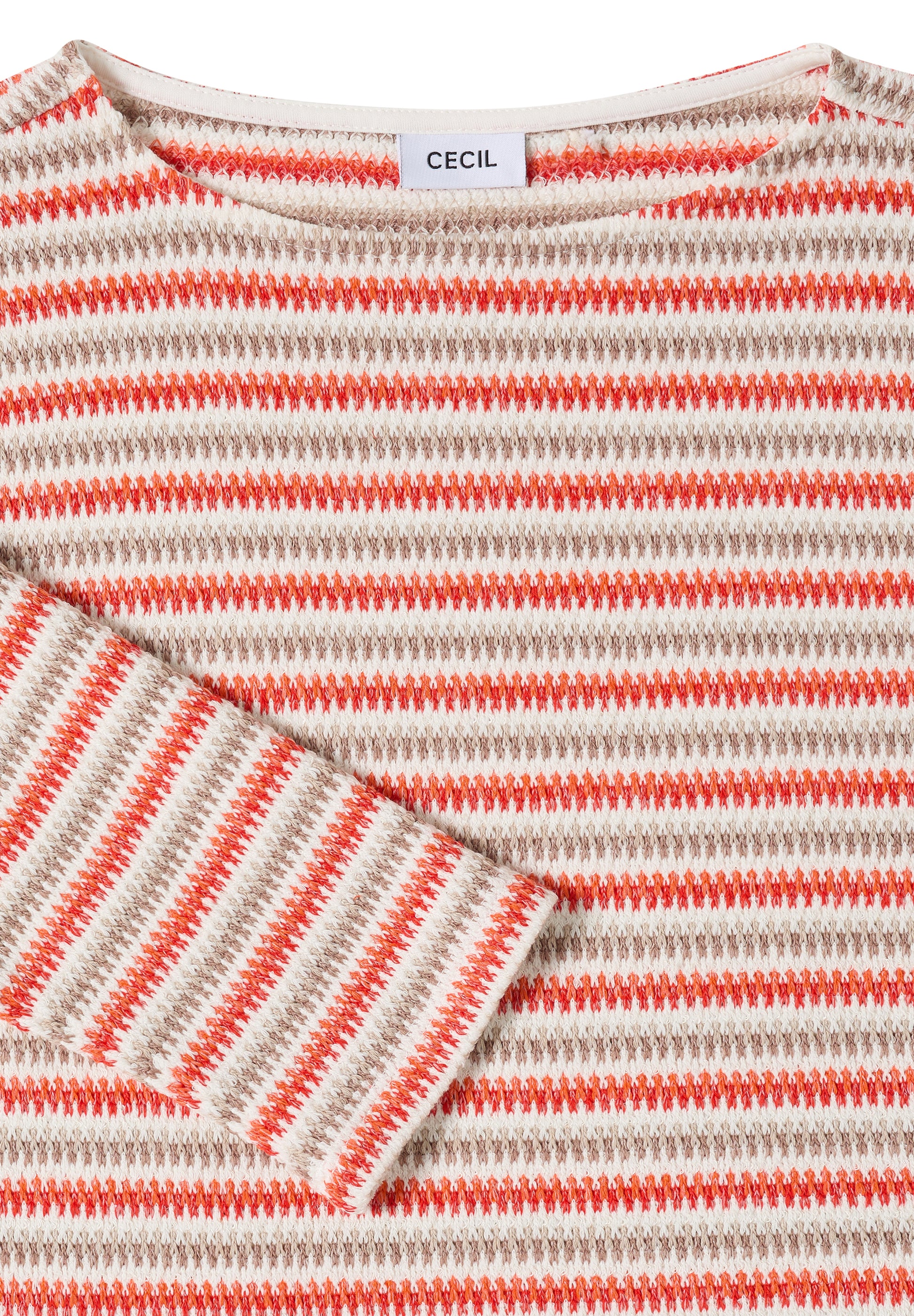 Cecil Top Stripe Oranje - OAK Fashion Noordwolde