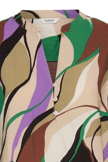 B.young Blouse Ibine ABSTRACT LEAVES LAVENDER - OAK Fashion Noordwolde