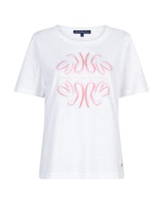 Red Button T-shirt Temmy Butterfly White/Rosewood - OAK Fashion Noordwolde