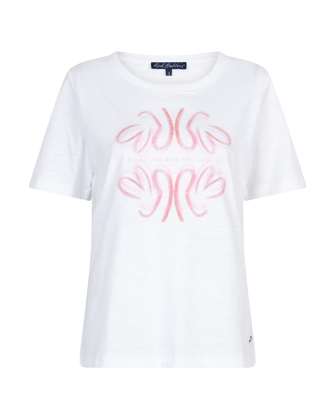 Red Button Red Button T-shirt Temmy Butterfly White/Rosewood - OAK Fashion Noordwolde