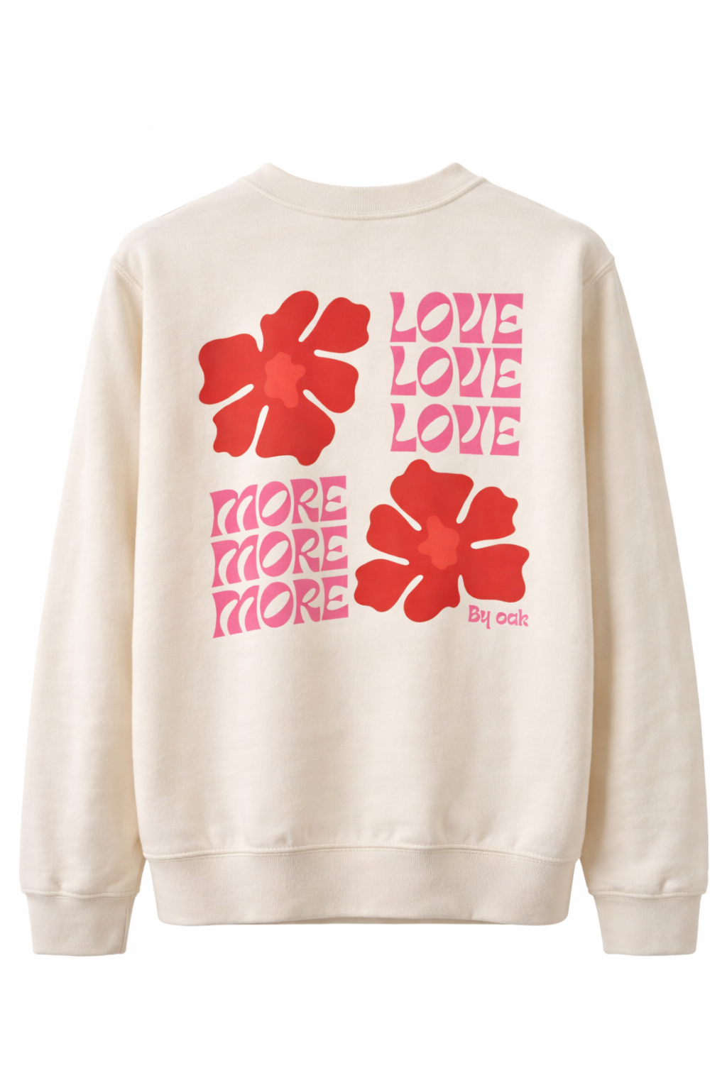 Oak Sweater Love More Wit - OAK Fashion Noordwolde