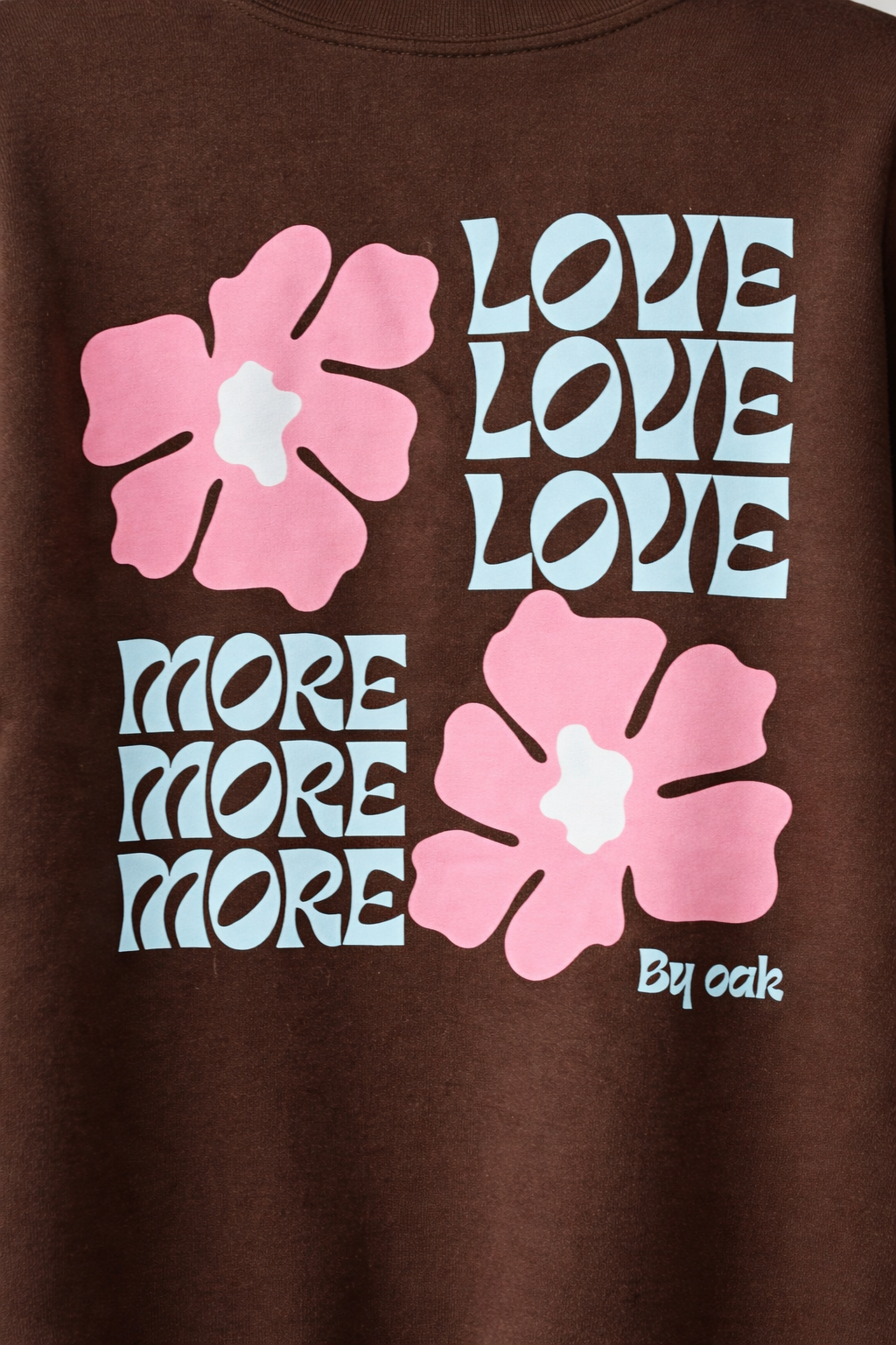 Oak Sweater Love More Bruin - OAK Fashion Noordwolde