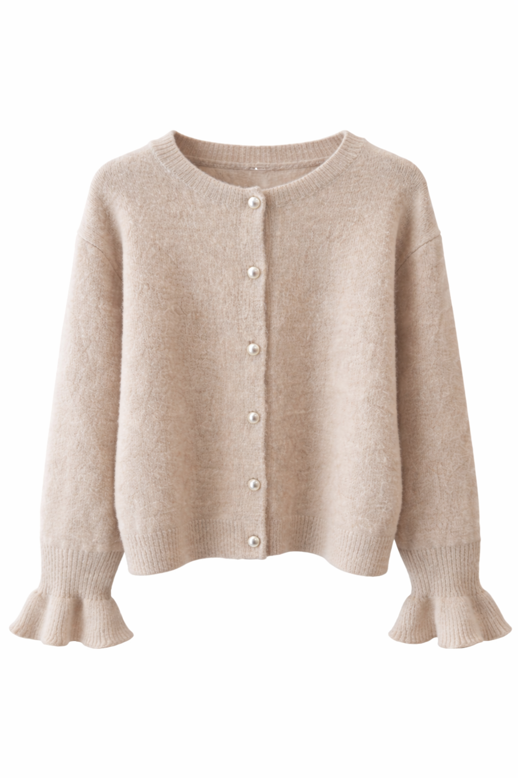 Oak Vest met parel knoop Bruin - OAK Fashion Noordwolde