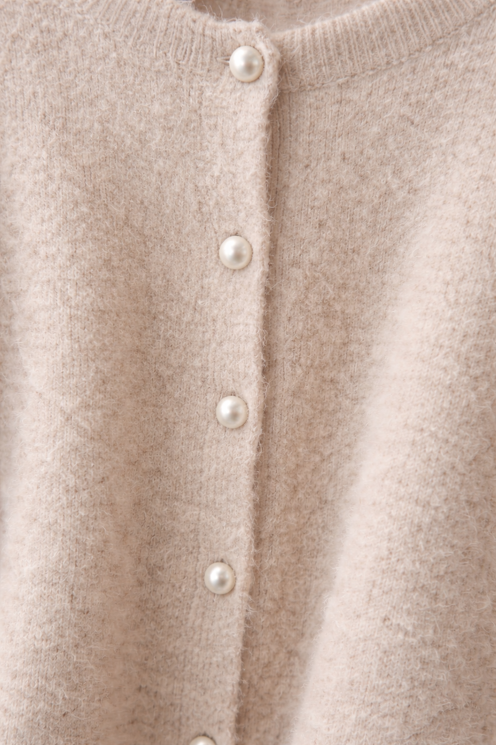 Oak Vest met parel knoop Bruin - OAK Fashion Noordwolde