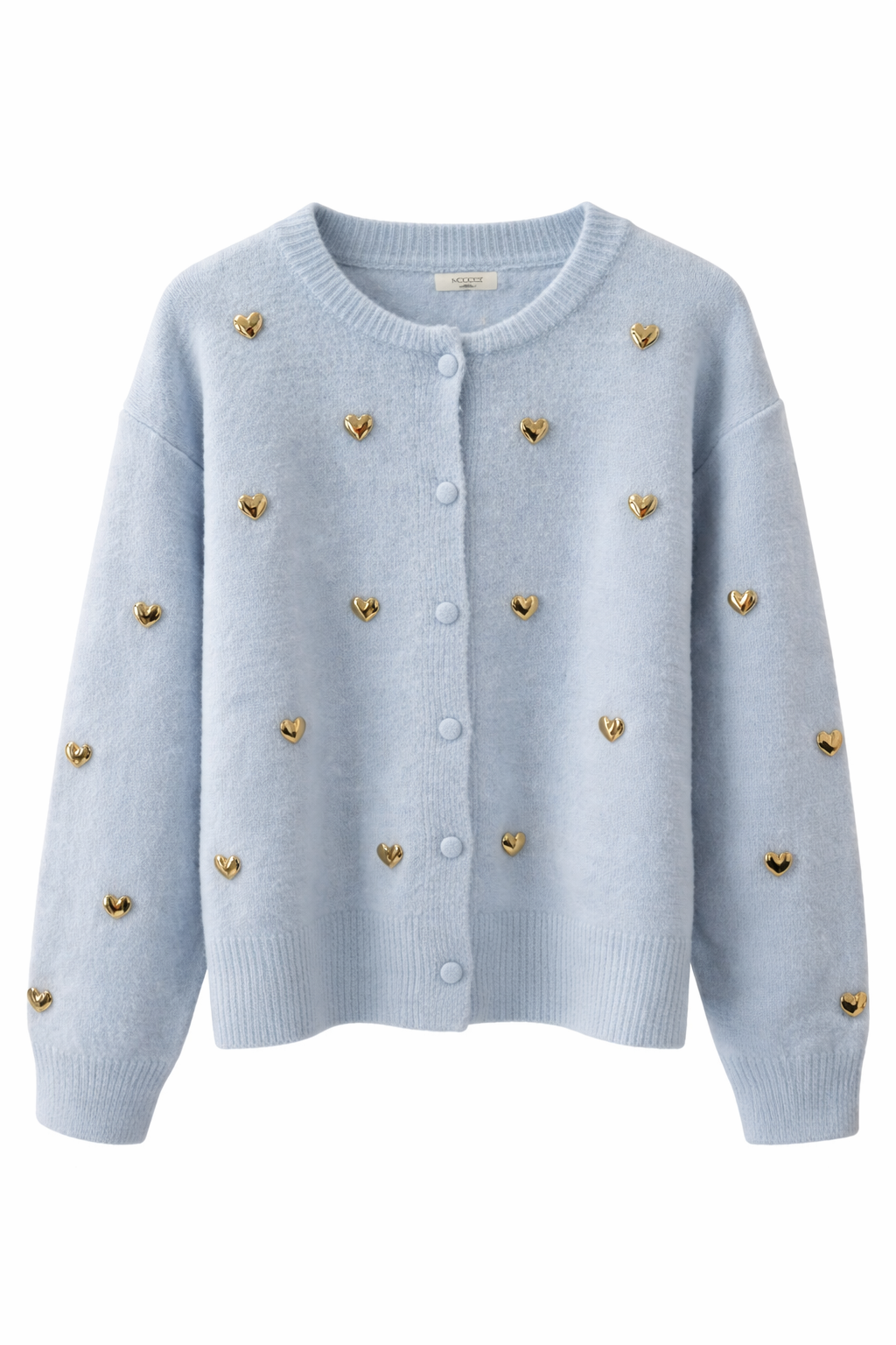 Oak Vest met harten Blauw - OAK Fashion Noordwolde