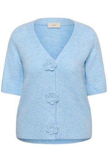 Kaffe Curve KCrosa Cardigan Powder Blue Melange - OAK Fashion Noordwolde