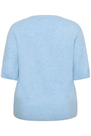 Kaffe Curve KCrosa Cardigan Powder Blue Melange - OAK Fashion Noordwolde