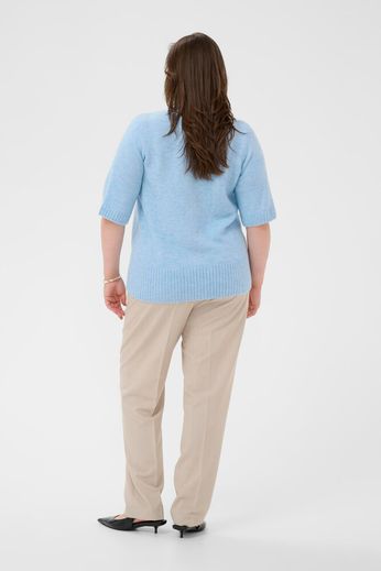 Kaffe Curve KCrosa Cardigan Powder Blue Melange - OAK Fashion Noordwolde