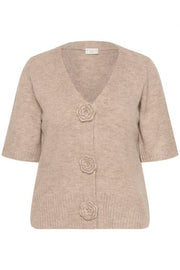 Kaffe Curve KCrosa Cardigan Feather Gray Melange - OAK Fashion Noordwolde