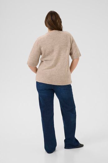 Kaffe Curve KCrosa Cardigan Feather Gray Melange - OAK Fashion Noordwolde