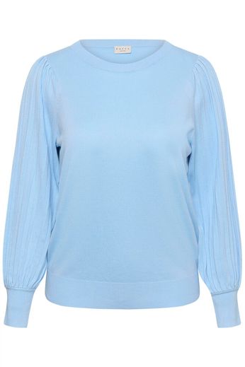 Kaffe Curve KCloni Knit Pullover Powder Blue - OAK Fashion Noordwolde