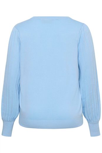 Kaffe Curve KCloni Knit Pullover Powder Blue - OAK Fashion Noordwolde