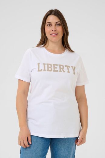 Kaffe Curve KCjune T-Shirt Optical White - OAK Fashion Noordwolde