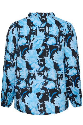 Kaffe Curve Blouse Sasja Blue Snake Flower - OAK Fashion Noordwolde