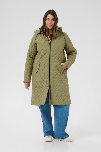 Kaffe Curve KCleina Quilt Coat Dusky Green - OAK Fashion Noordwolde